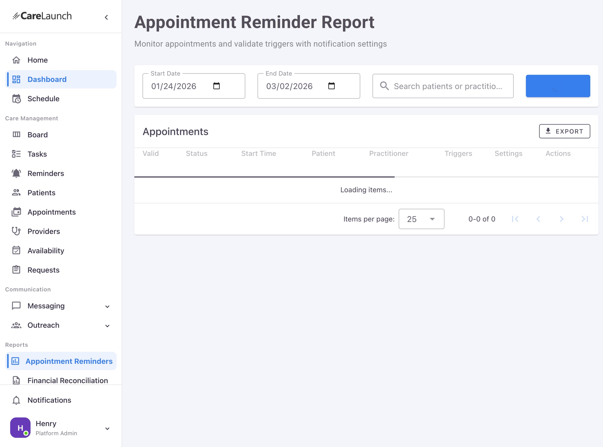 Appointment Reminders Report